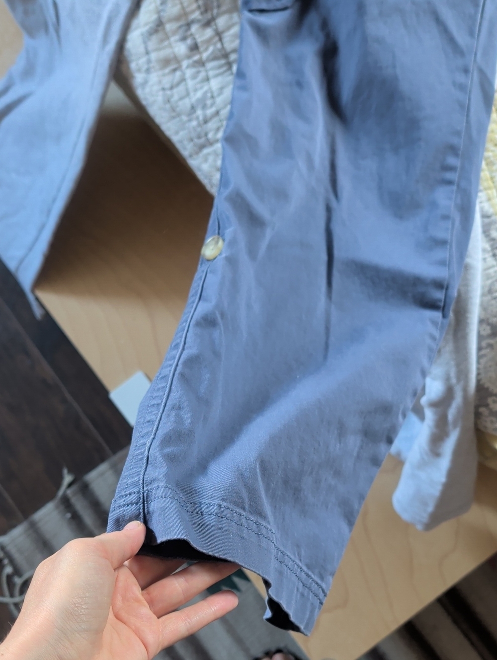 LL Bean BUNDLE Women's Comfy Pants - Blue Gray Cargo Pants, Gray Lightweight - Picture 2 of 6
